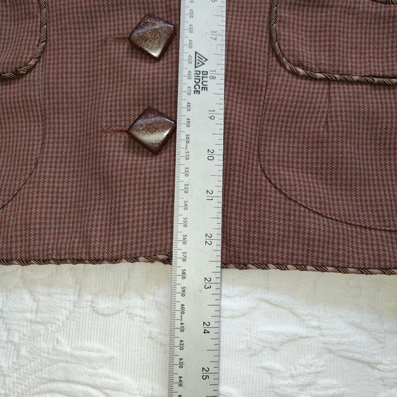 Lily by Zelda wool Blazer Jacket Houndstooth Brown Size 8 - Picture 9 of 10